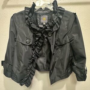 Elegant Black Ruffle Cape